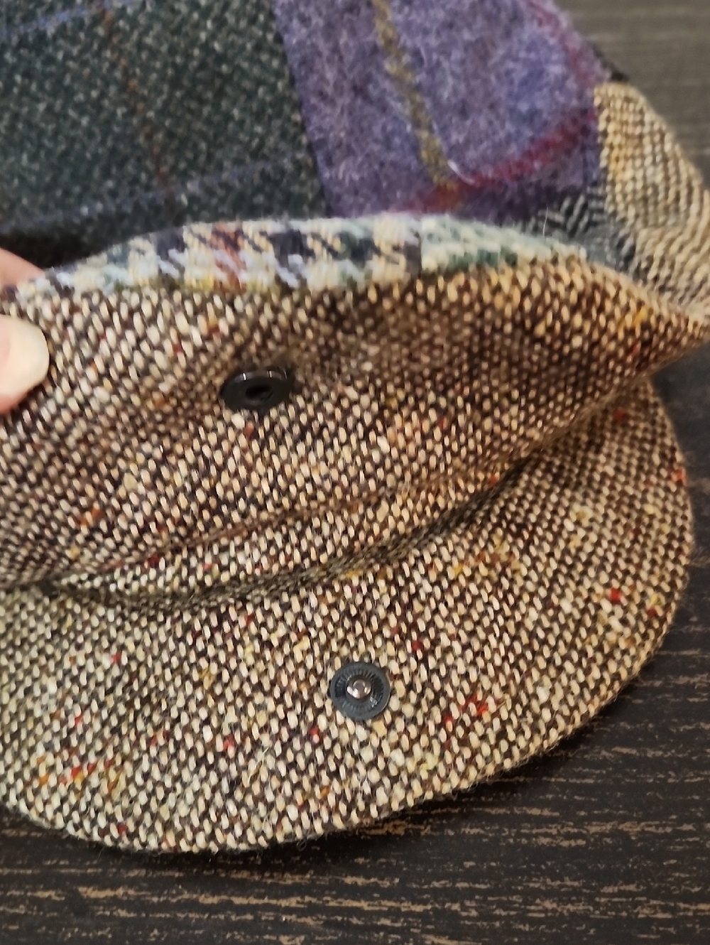 John Hanly Ireland New Wool Patch Donegal Tweed Hat Os View 2
